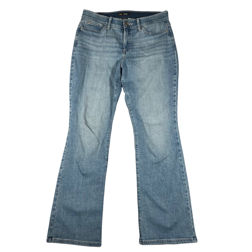 Lee Flex Motion Regular Fit Bootcut Mid Rise Jeans Blue Denim See Measurements